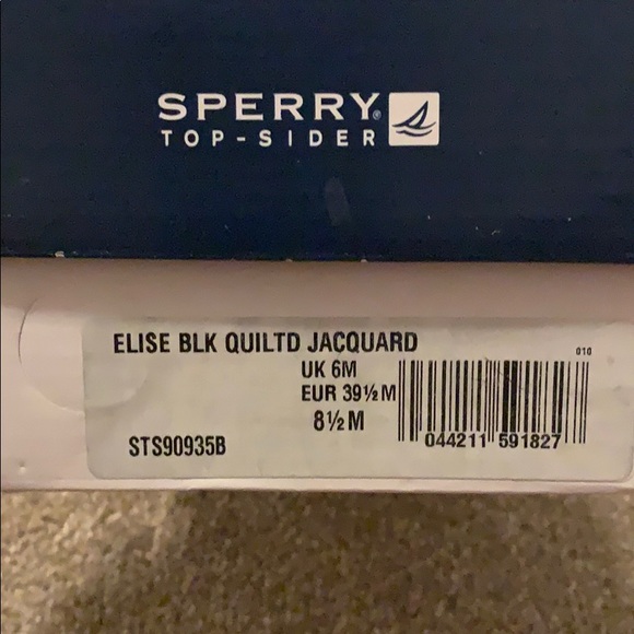 Sperry slippers elise black quilted jacquard 8.5 - Picture 2 of 3